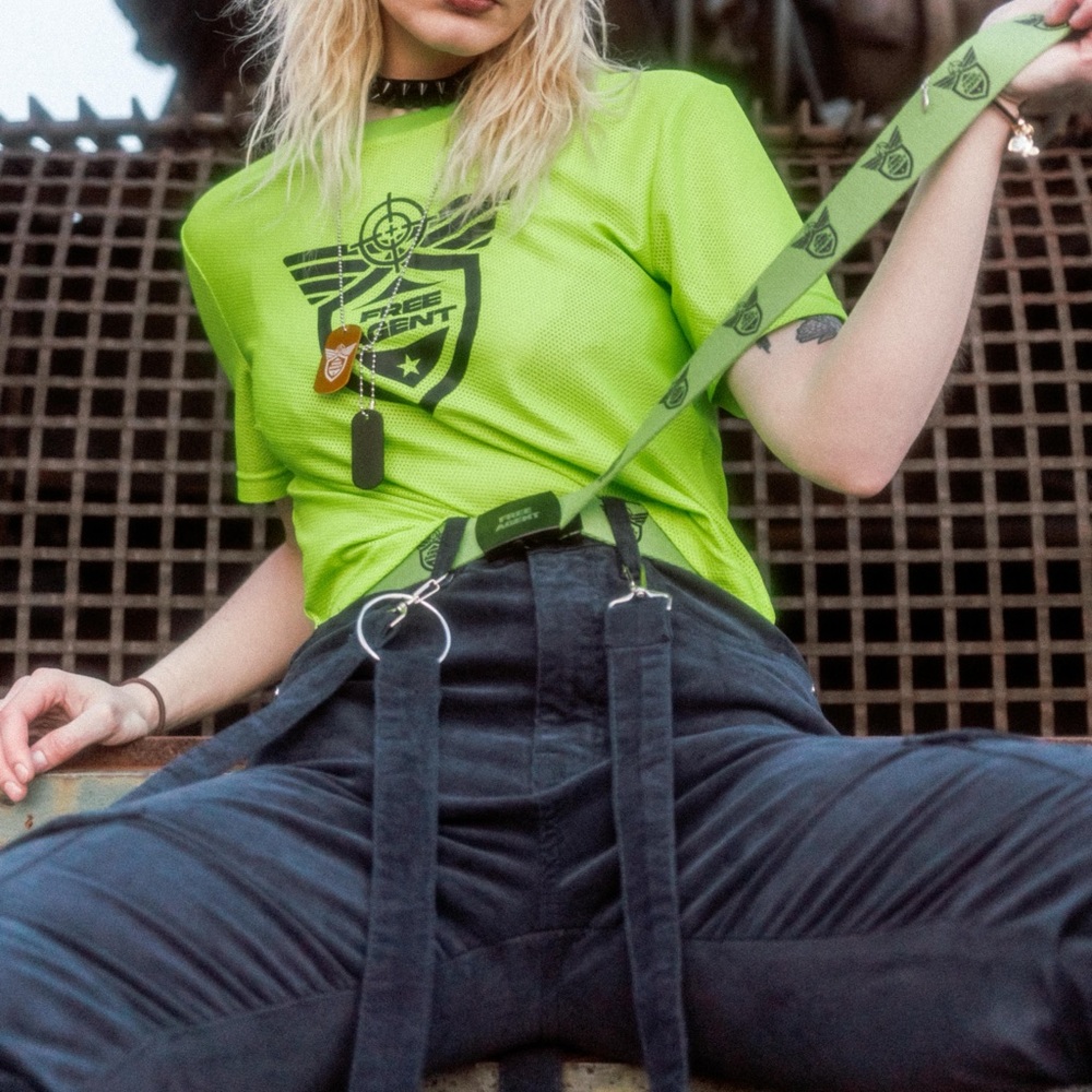 Free Agent Blue Corduroy Punk Bondage Pants Small Unisex Utility Cargo NWT - Picture 5 of 6